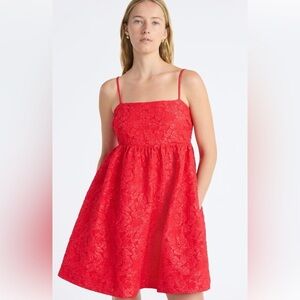 Free Assembly woman baby doll dress floral stretchy back zipper size large